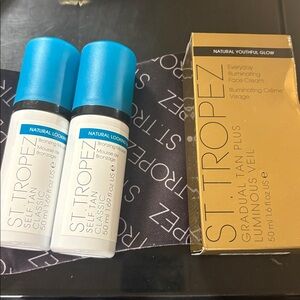 3 piece tanning lot St Tropez gradual Tan Plus Luminous Veil & 2 Bronzing Mousse